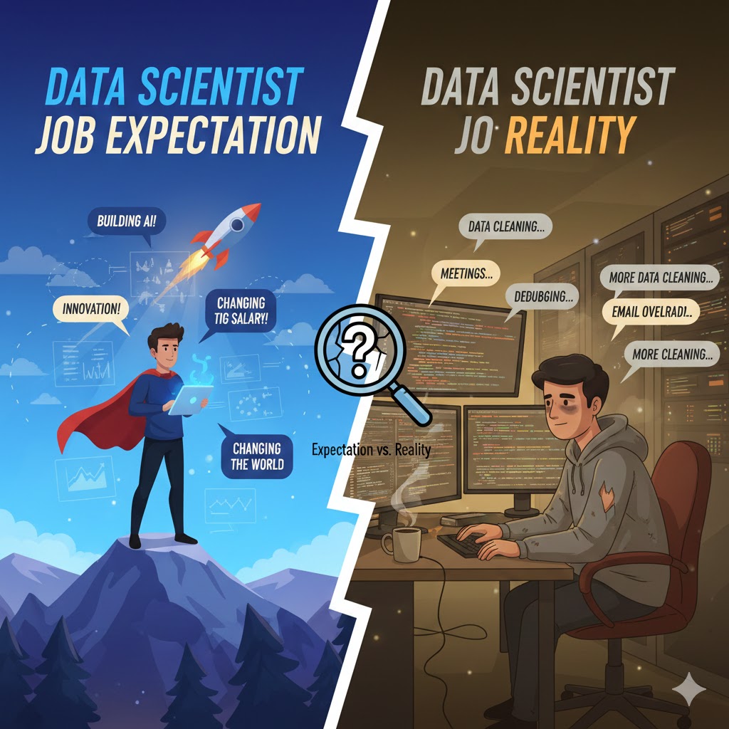 𝗗𝗮𝘁𝗮 𝗦𝗰𝗶𝗲𝗻𝘁𝗶𝘀𝘁 𝗝𝗼𝗯 𝗘𝘅𝗽𝗲𝗰𝘁𝗮𝘁𝗶𝗼𝗻 𝘃𝘀 𝗥𝗲𝗮𝗹𝗶𝘁𝘆